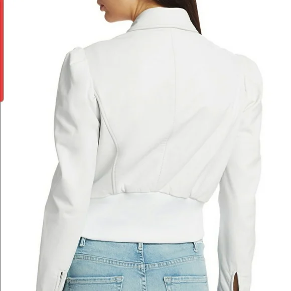 NWT LaMarque luxury white leather jacket size medium - Picture 9 of 17